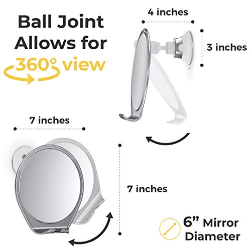 Fogless Shower Mirror with Suction Razor Holder White B73419
