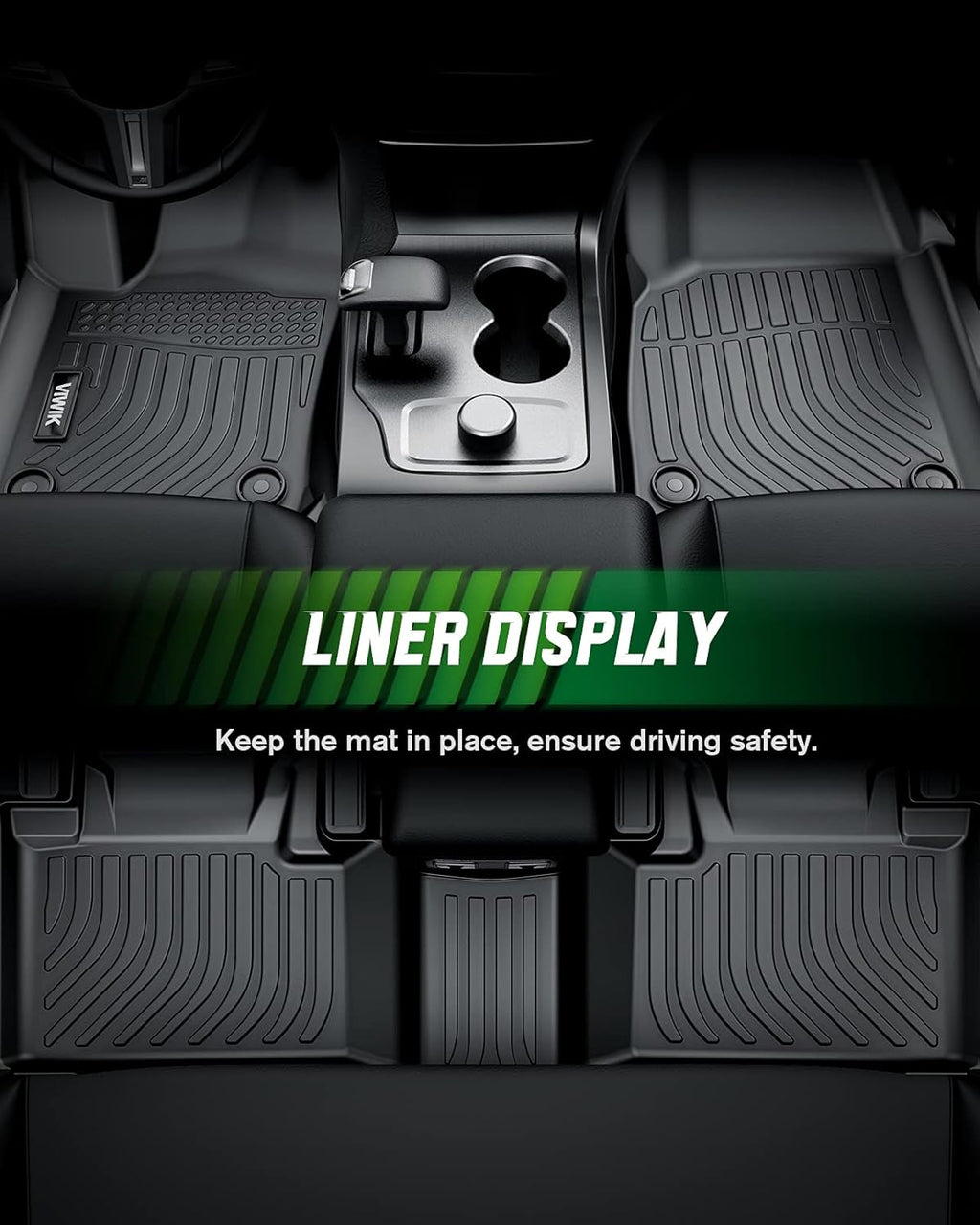 Black TPE Car Floor Mats Full Set Y730