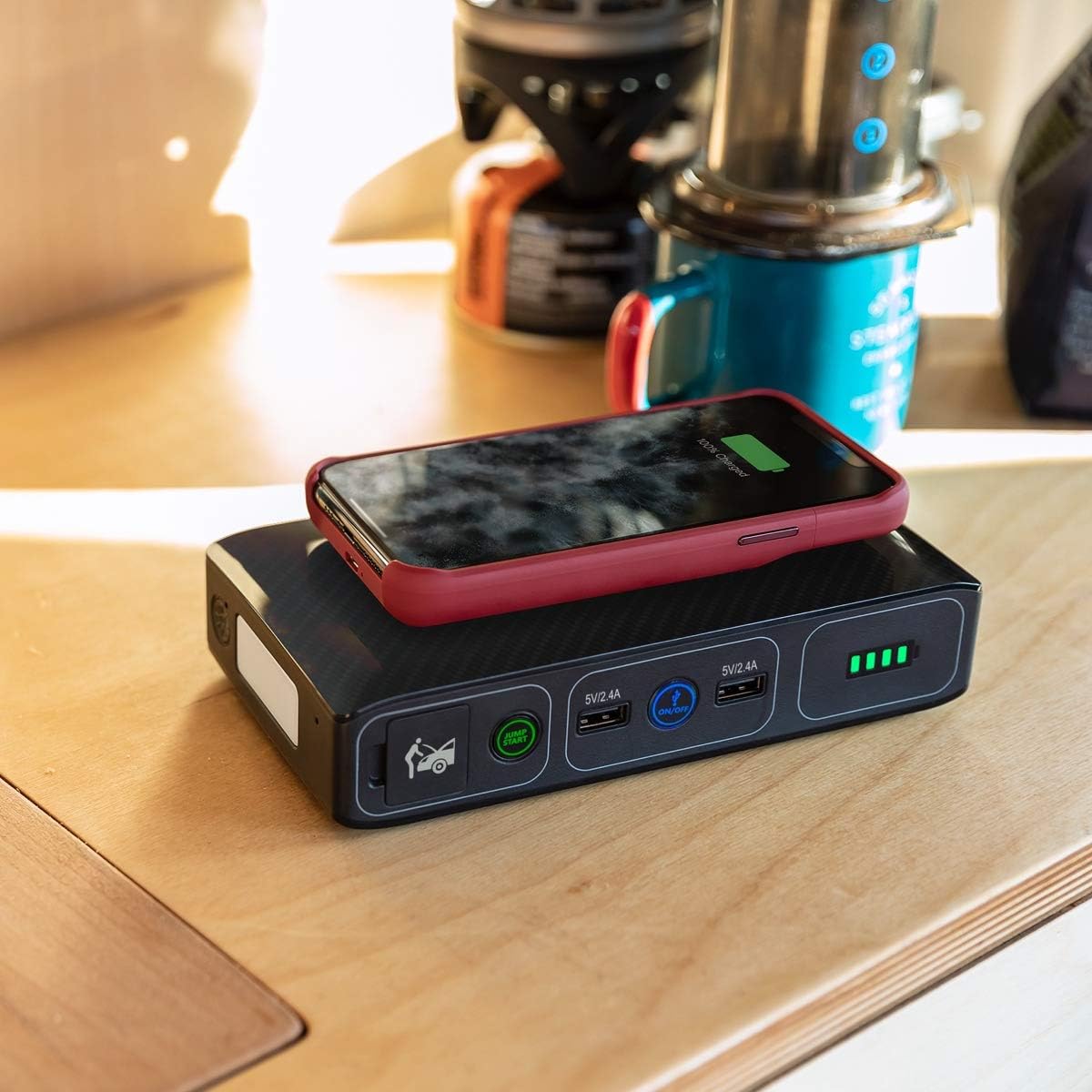 44400 mWh Portable Laptop Power Bank with AC Outlet and Car Charger E745