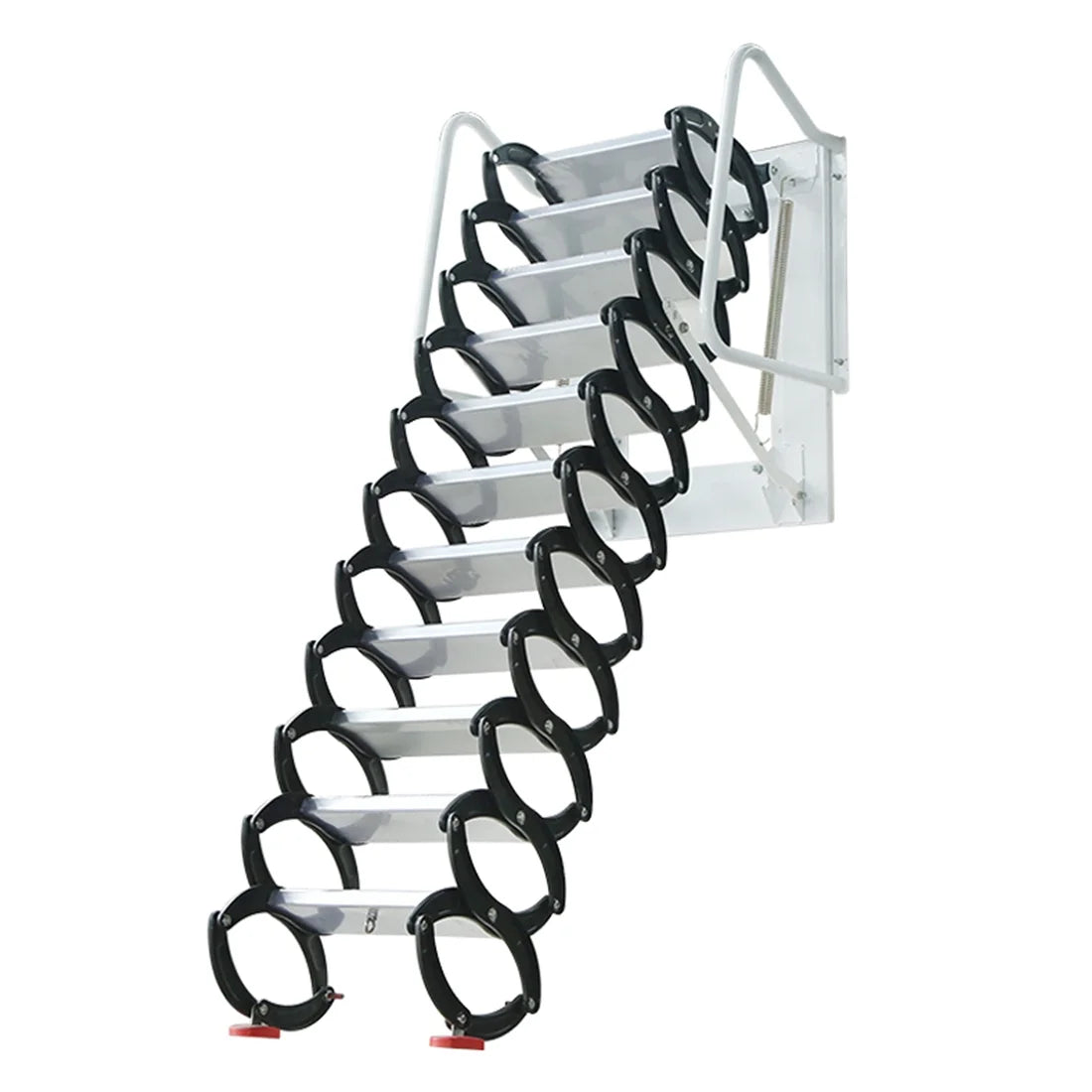 Black-White Al-mg Alloy Wall Mounted Folding Attic Ladder G43400