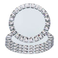 Set of 4 Silver Mirrored Glass Charger Plates X668855