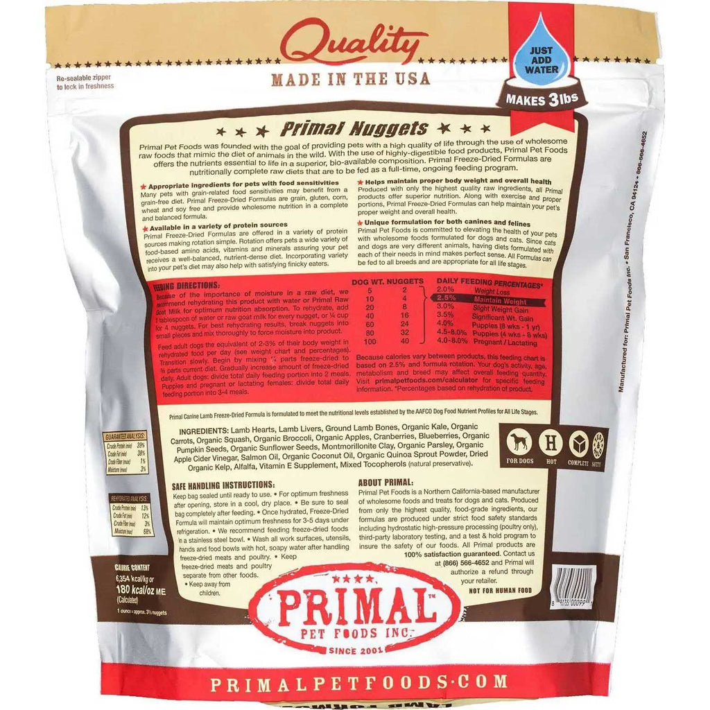 Freeze Dried Nuggets Lamb Dog Food K343