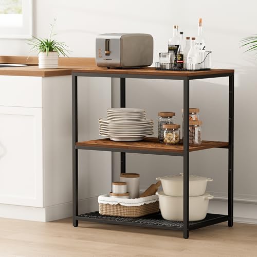 Black Kitchen Island with 3 Shelves E651410