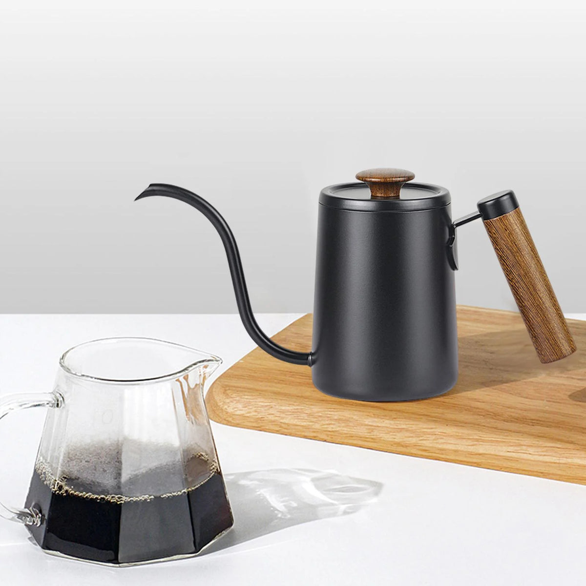 Black Gooseneck Pour Over Coffee Kettle 600ml P404091