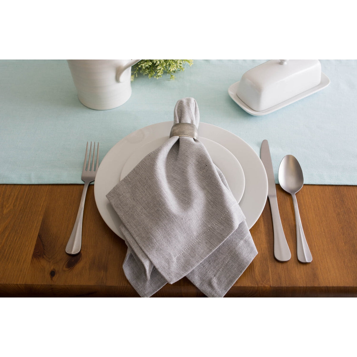 14x72" Cotton Chambray Table Runner D447
