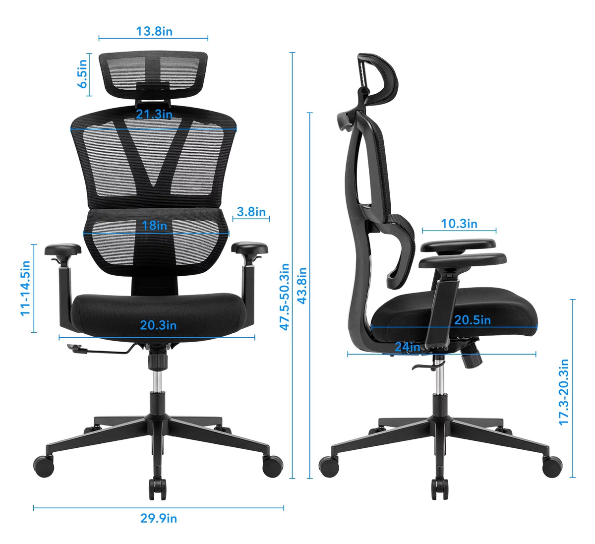 Mesh Ergonomic Office Chair with Headrest and Lumbar Support M601262
