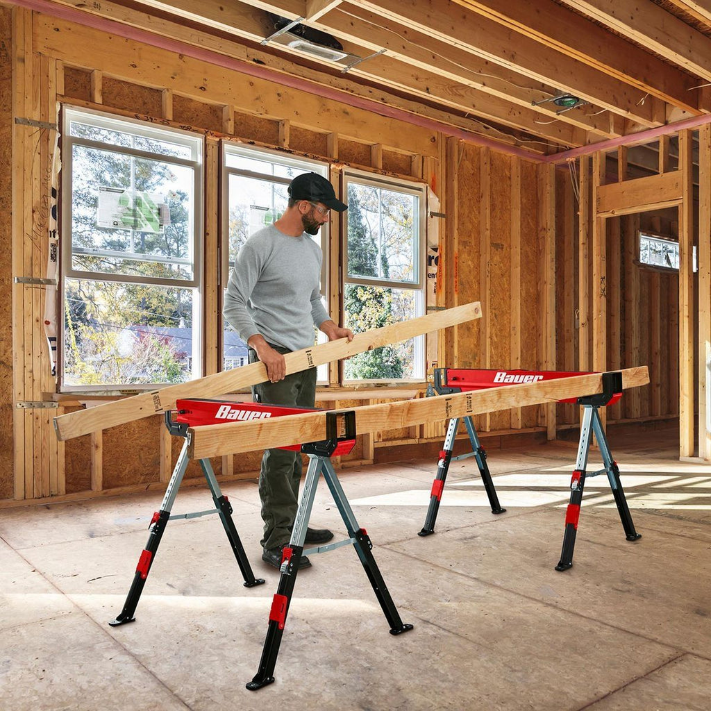 32 in. Steel Adjustable Sawhorse, 1300 lb. Capacity L84455