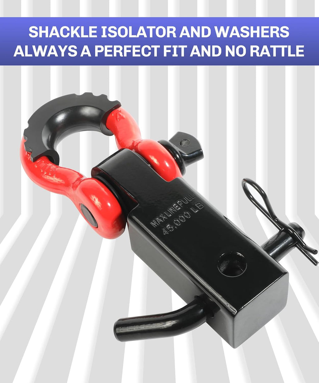 2" Tow Hitch Receiver with 5/8" Screw Pin and 3/4 Shackle V137