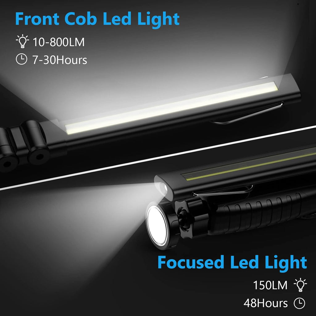 800 Lumens Foldable Rechargeable LED Work Light with Magnetic Base 4 Pack T762