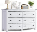 White 6 Drawer Wood Dresser Y15638