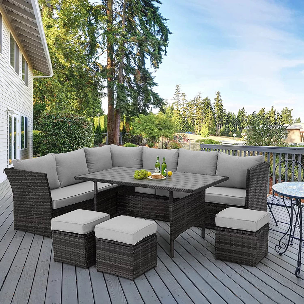 7 Piece Rattan Wicker Patio Conversation Set C5747