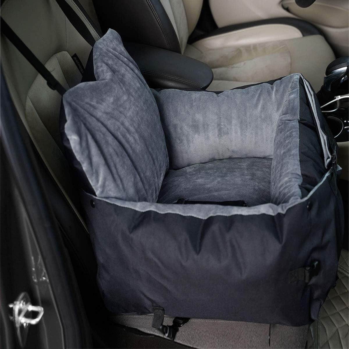 2-in-1 Dog Car Bed Booster Seat with Safety Leash O13278