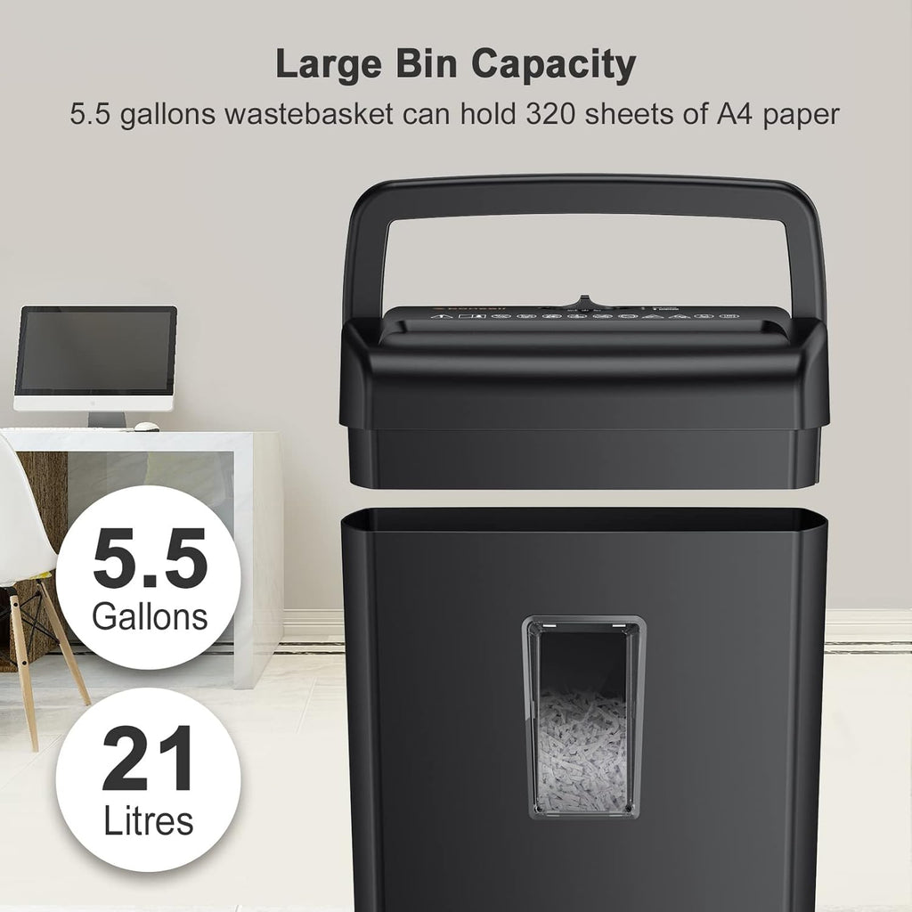 10-Sheet Cross-Cut Paper Shredder with 5.5 Gallons Wastebasket, Black Z727663