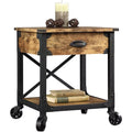 Rustic Country End Table Weathered Pine Finish Z1833