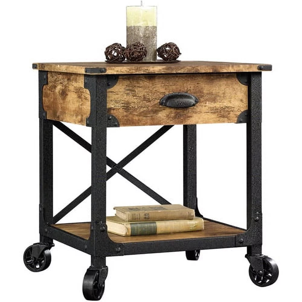Rustic Country End Table Weathered Pine Finish Z1833