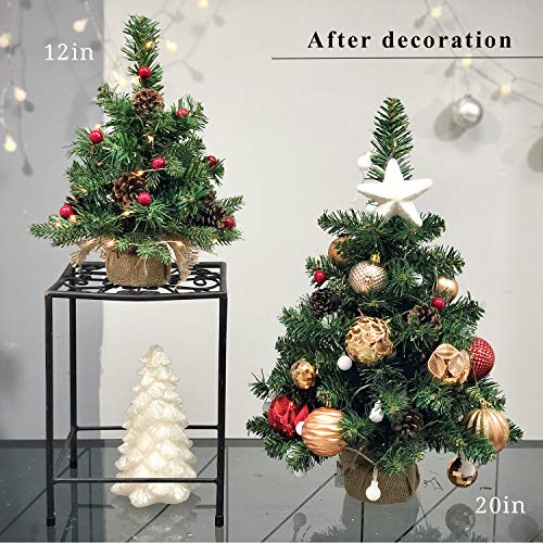 20 inch Pre-Lit Artificial Mini Christmas Tree with 40 LED Lights P62207