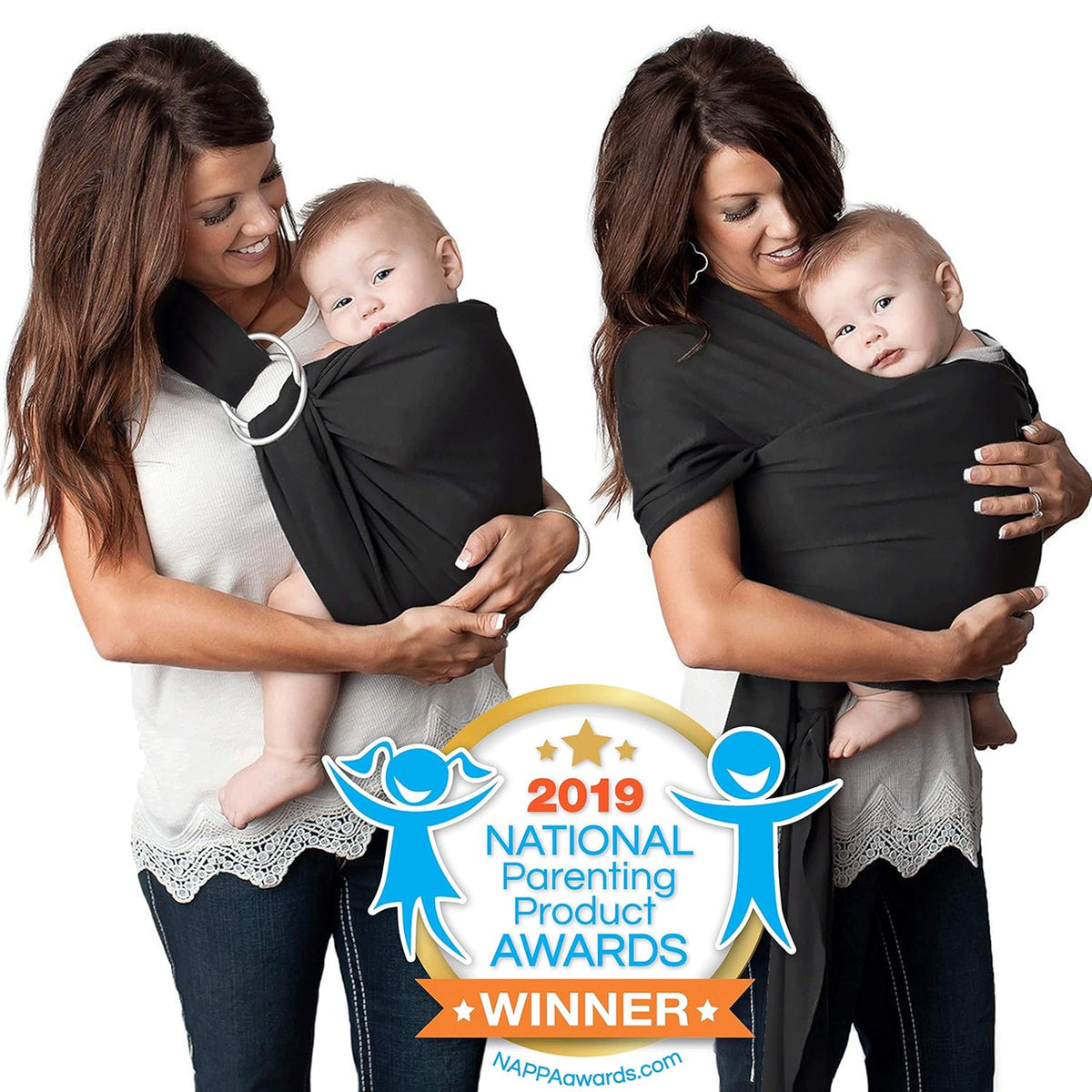 Charcoal Gray 4-in-1 Baby Wrap Carrier Pack of 2 Z18930