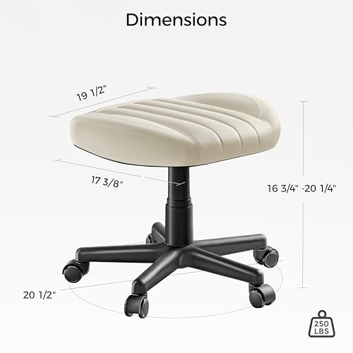 Height Adjustable Beige Foot Stool with Wheels K471967