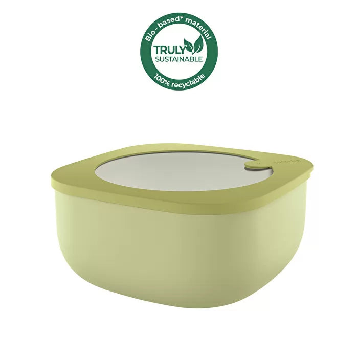 Shallow Airtight Fridge Freezer Microwave Containers 1900cc Avocado Green J507