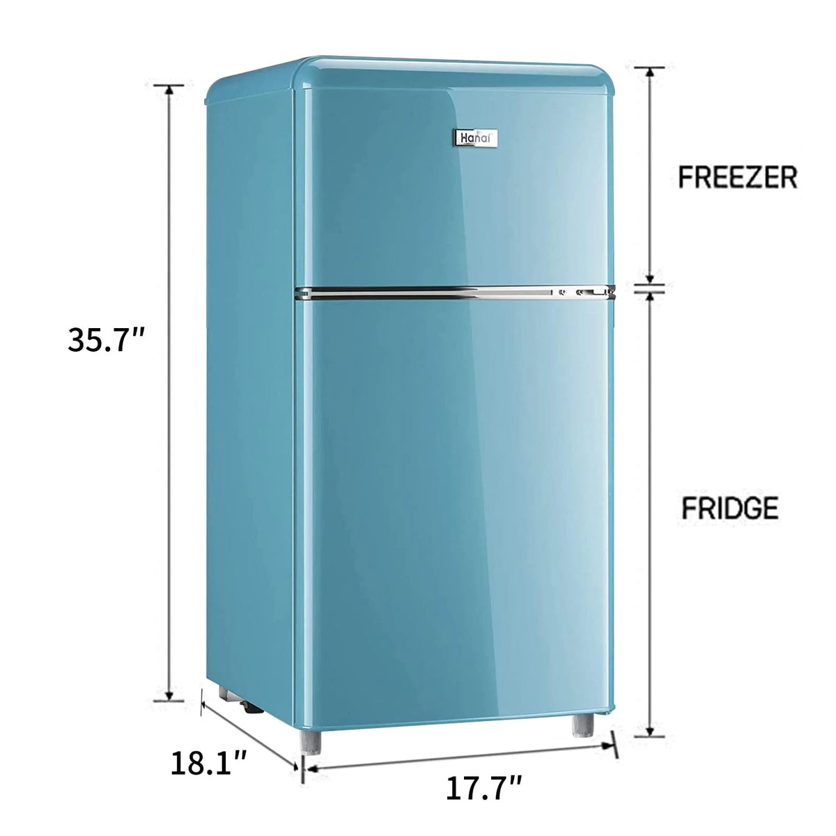 3.2 Cu.Ft 2 Doors Compact Refrigerator with Freezer W626853