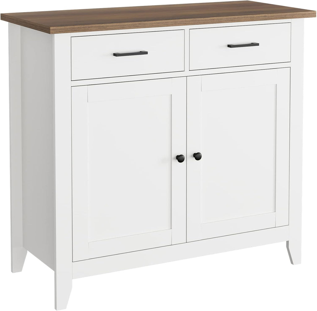 Ivory White Kitchen Storage Cabinet with Drawers and Doors G8232