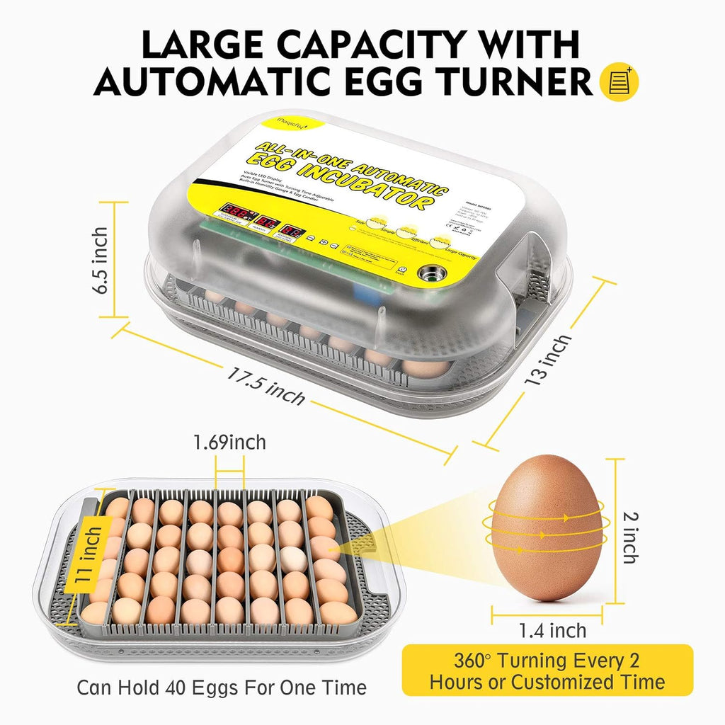 40 Egg Incubator with Automatic Egg Turning and Temperature Control M494