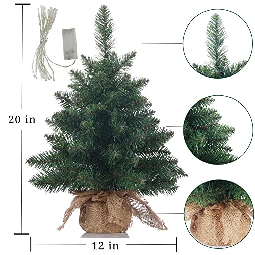 20 inch Pre-Lit Artificial Mini Christmas Tree with 40 LED Lights P62207