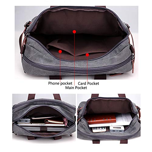 Canvas Laptop Bag Convertible Messenger Bag Fits 15.6 Inch Laptop N1443