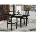 3-Pc Kitchen Table Set with 2 Wood Dining Chairs and Butterfly Leaf Table B388