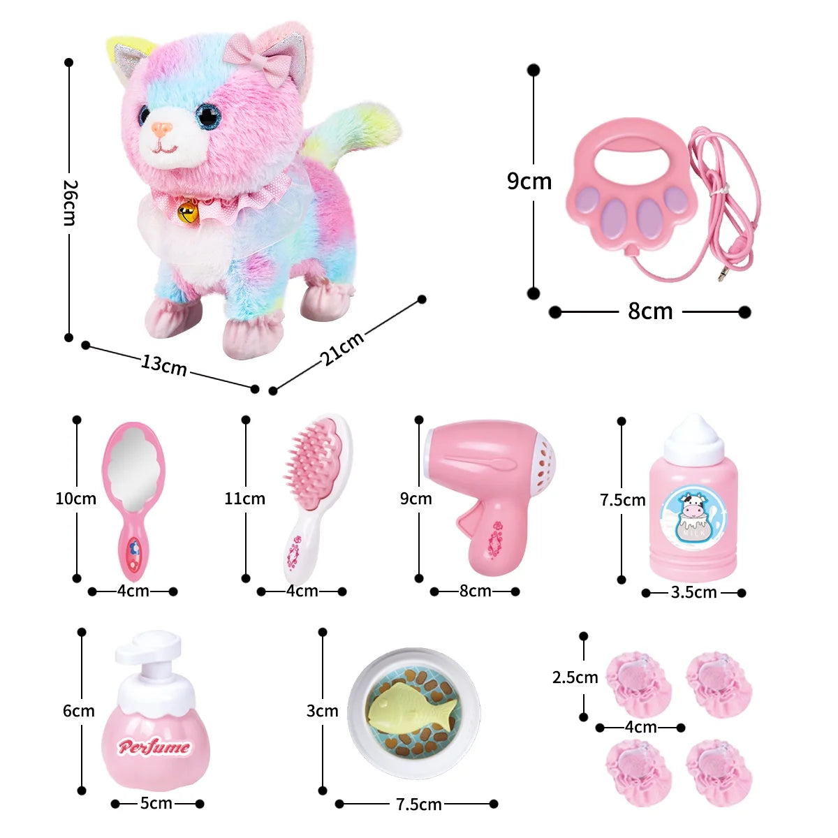 Interactive Plush Pet Cat with Remote Control Leash W3035