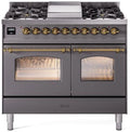 40 Dual Fuel Propane Gas Range Matte Graphite Brass Trim N9264