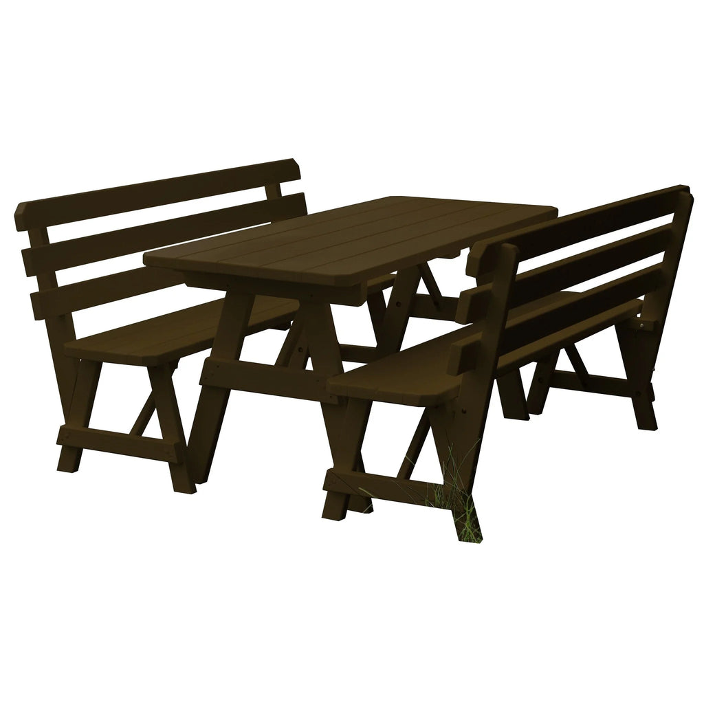 Pine 5' Picnic Table with 2 Backed Benches S451755