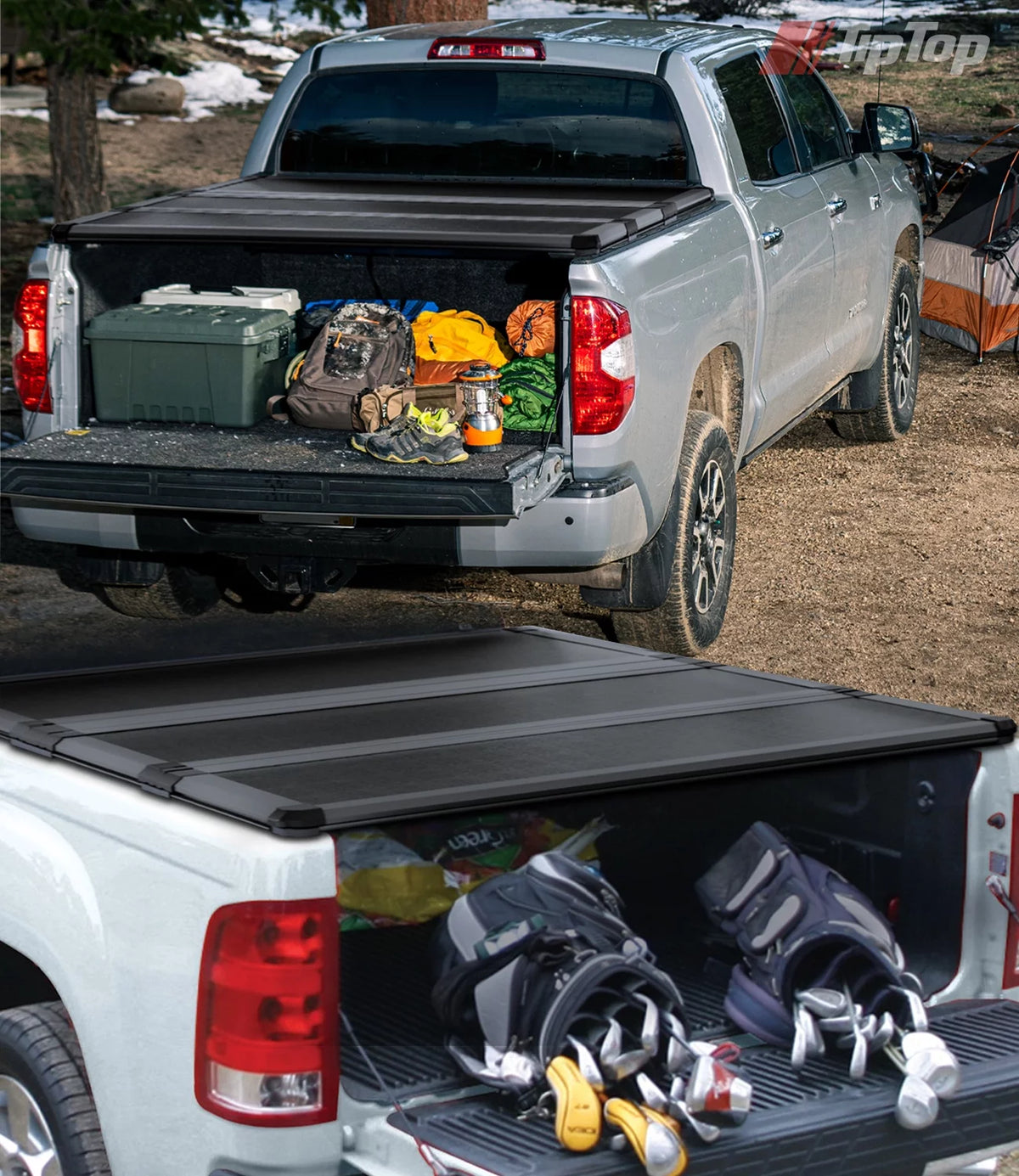 Tri-Fold Hard Tonneau Cover Truck Bed FRP 6'4" Box P8516