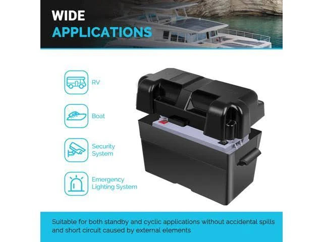 12V 100Ah Deep Cycle AGM Battery with Battery Box R136599