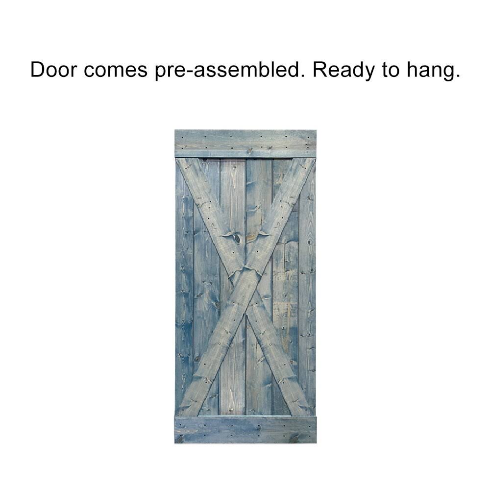 Red Walnut Stained Wood Interior Sliding Barn Door with Hardware Kit G2208