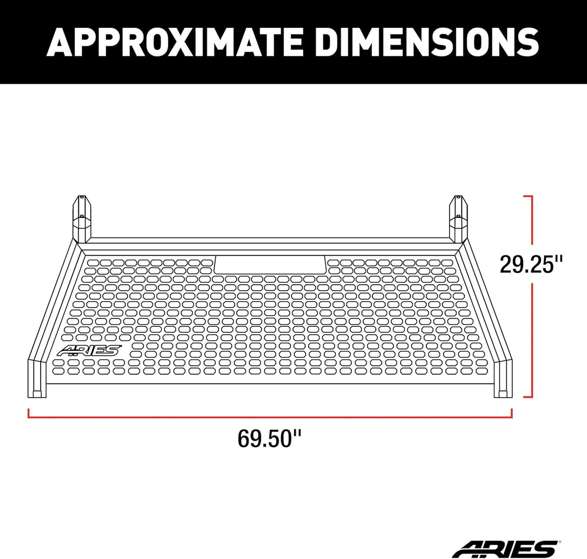 Black Aluminum Truck Headache Rack Cab Protector B410