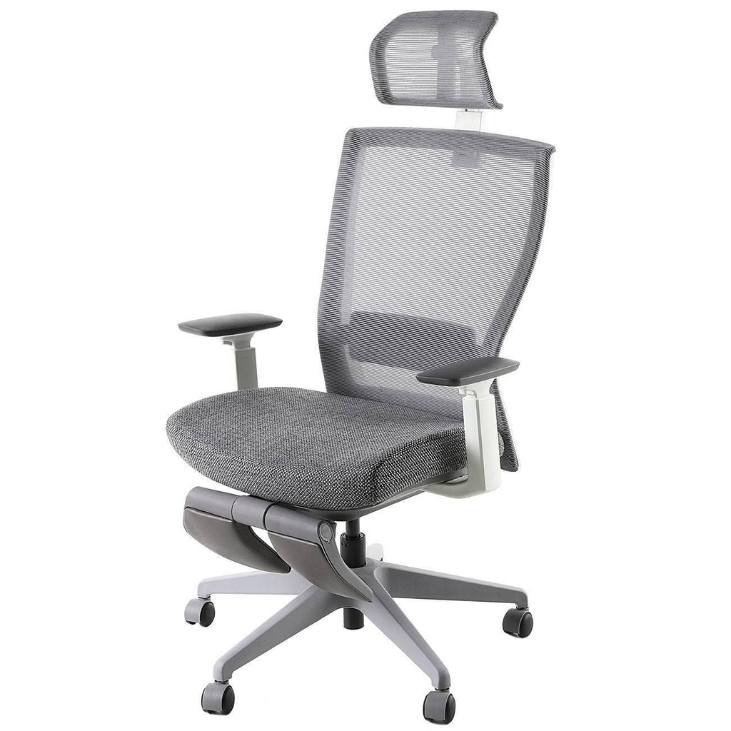 Gray Ergonomic Chair with Footrest L381914