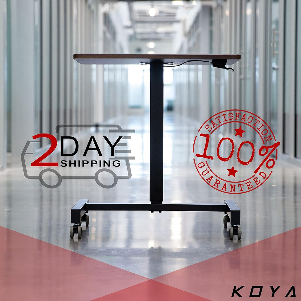 28 Inches Sit to Stand Desk with Locking Wheels Q6820