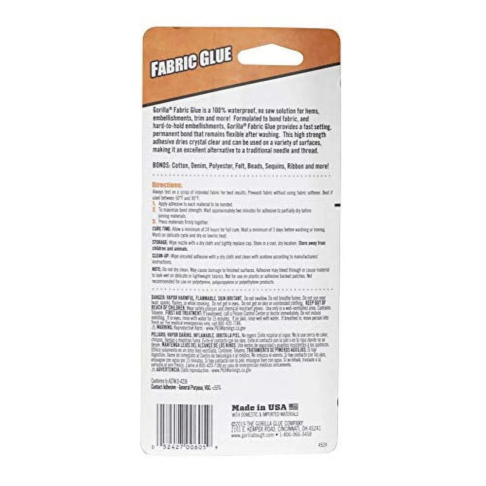 Fabric Glue, 2.5fl oz, Clear, Pack of 3 J651770