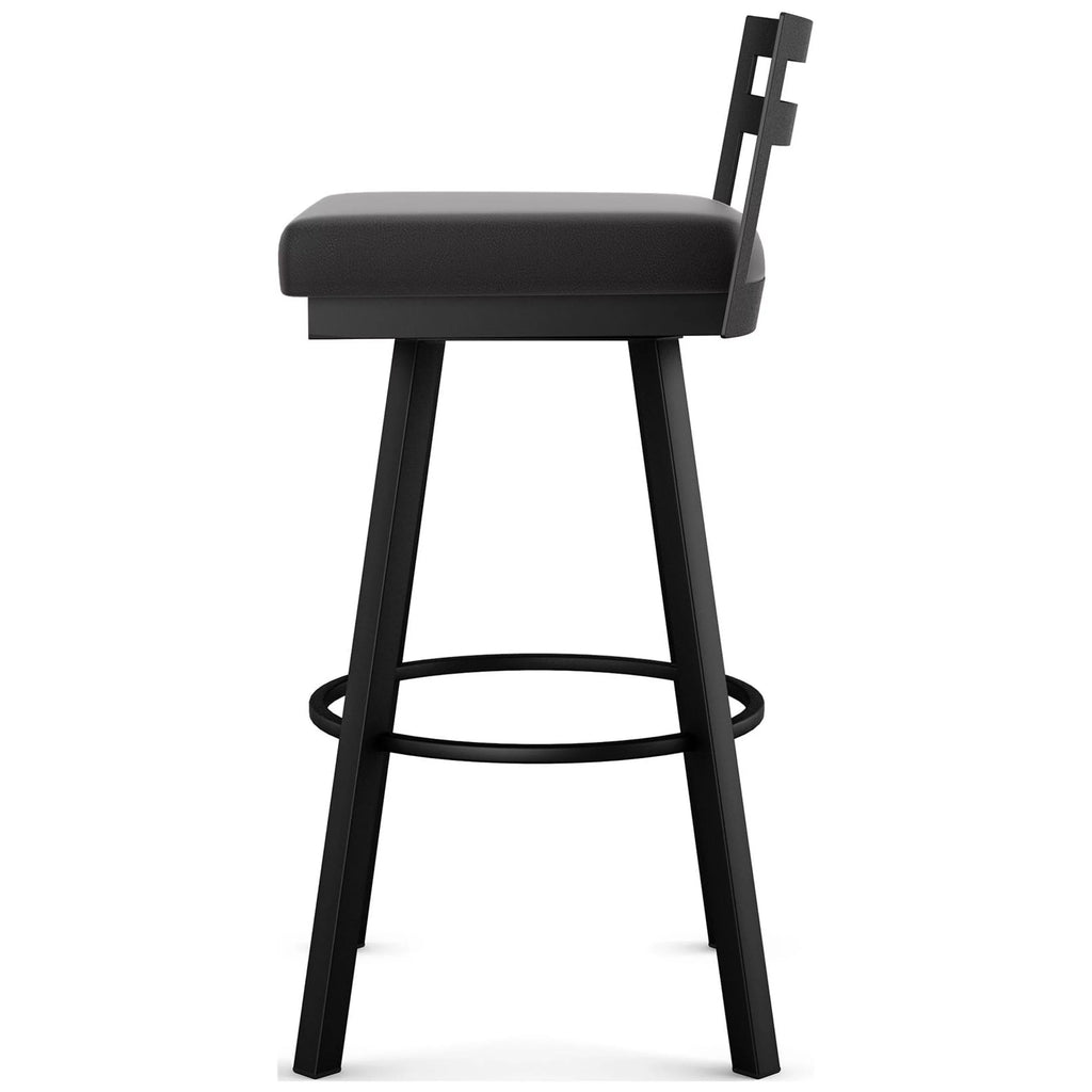 30 In. Swivel Bar Stool Black Faux Leather R262