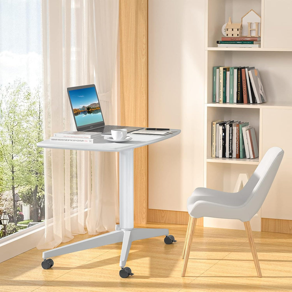 Mobile Standing Desk Height Adjustable Pneumatic Rolling Sit Stand Desk N5745