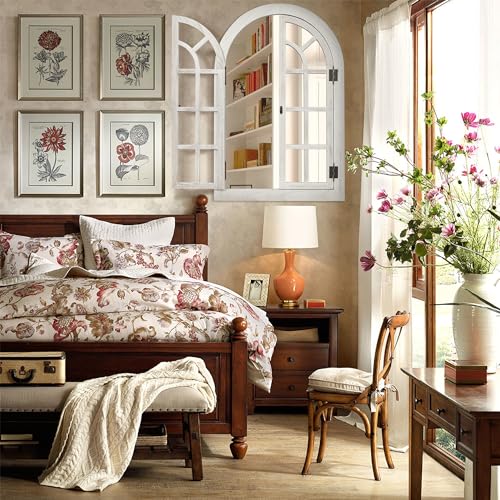 Arched Wall Mirror Wood Frame Z7456