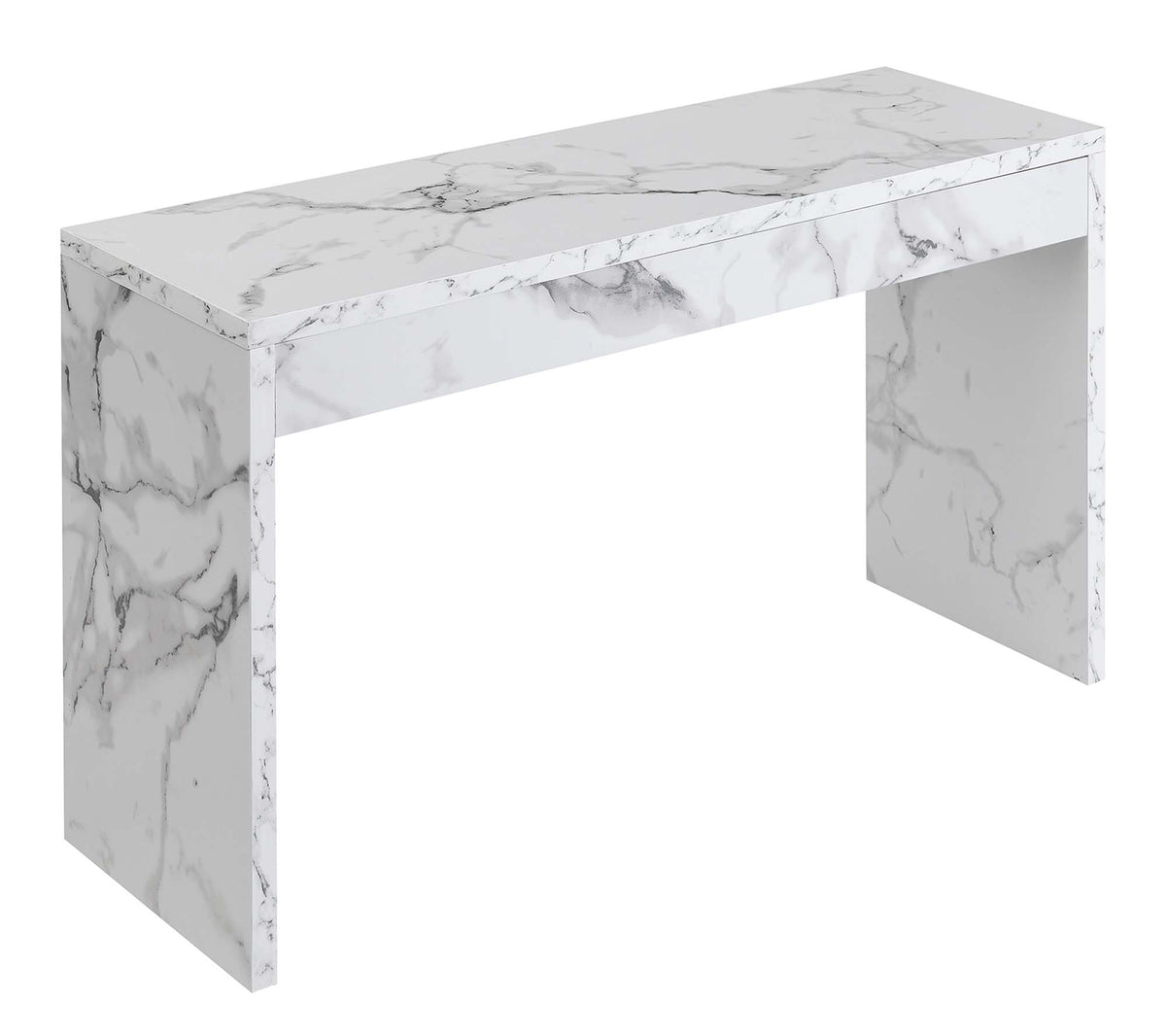 White Faux Marble Console Table/Desk C642929