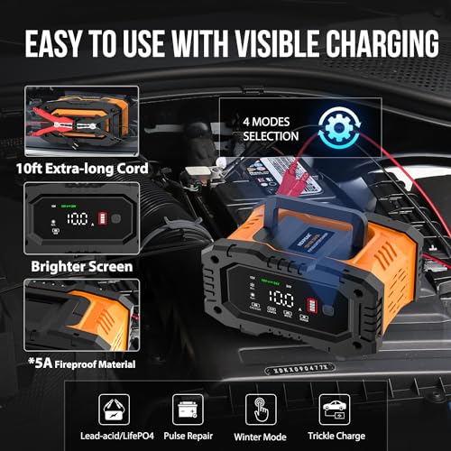12V 24V LiFePO4 Lead Acid Portable Car Battery Charger G174153