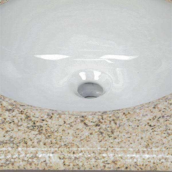 31x22 Golden Hill Granite Vanity Top with White Bowl Q4575
