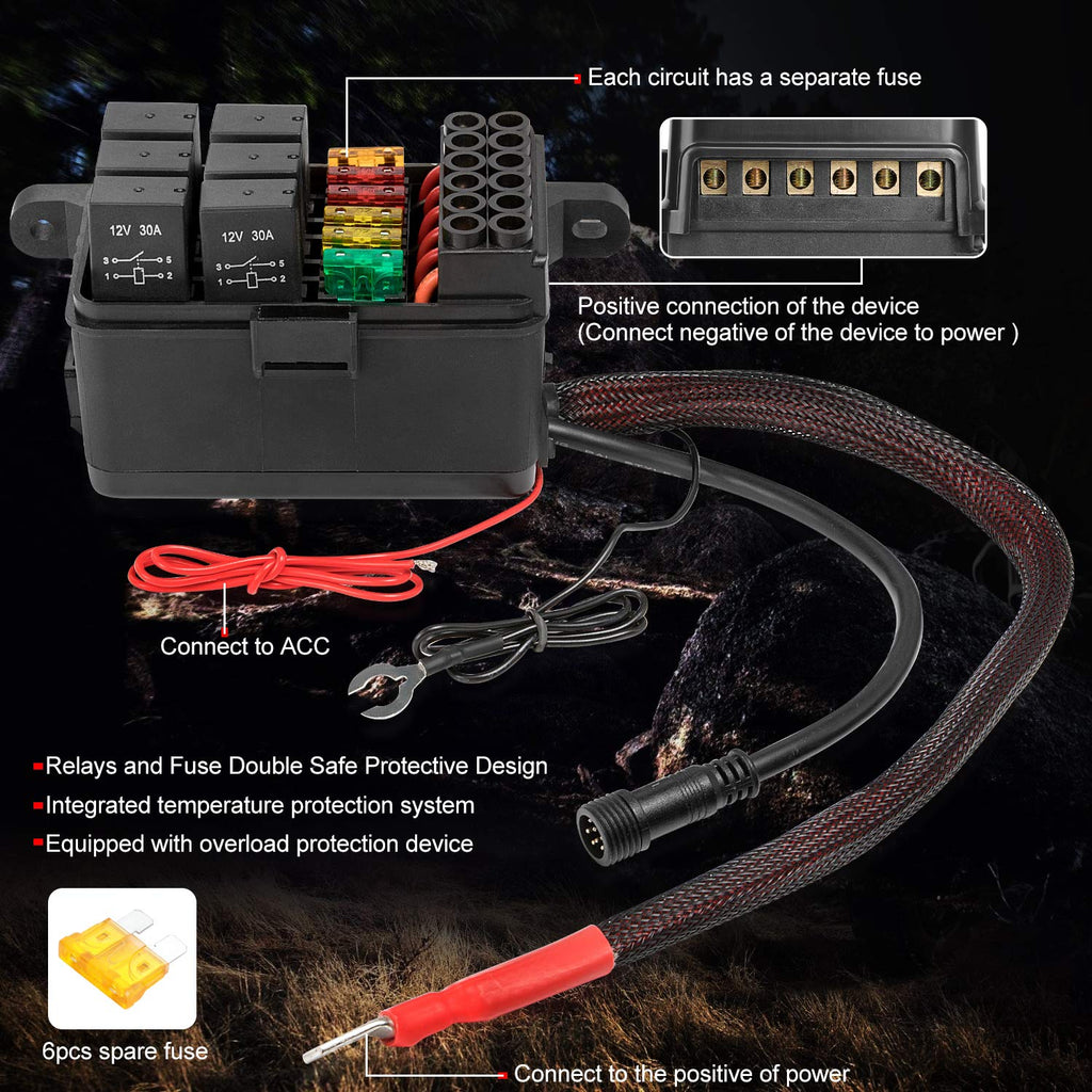 6 Gang Switch Panel with Harness Label Sticker Z54887