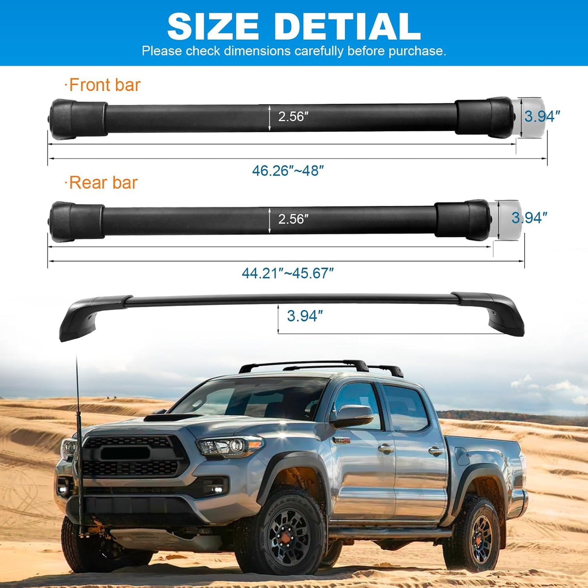 Heavy Duty Lockable Aluminum Black Roof Rack Cross Bars H71181