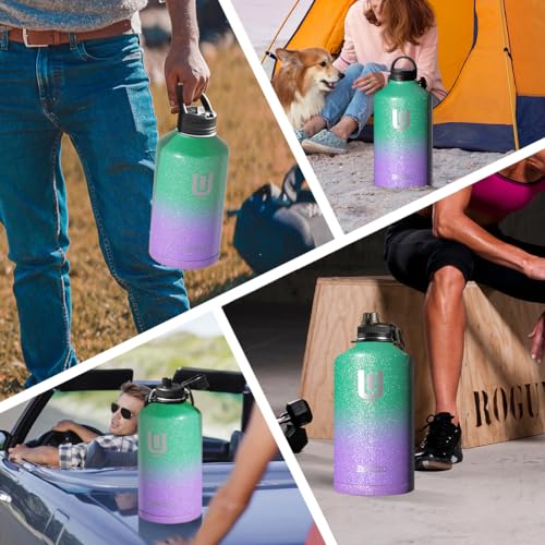 Black 128oz Stainless Steel Insulated Water Bottle with Straw H999700