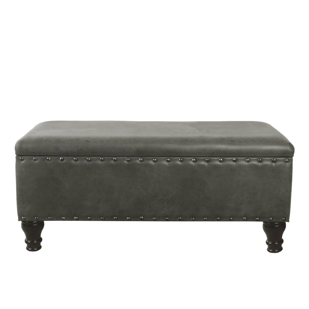 Large Storage Bench with Nailhead Trim A456187