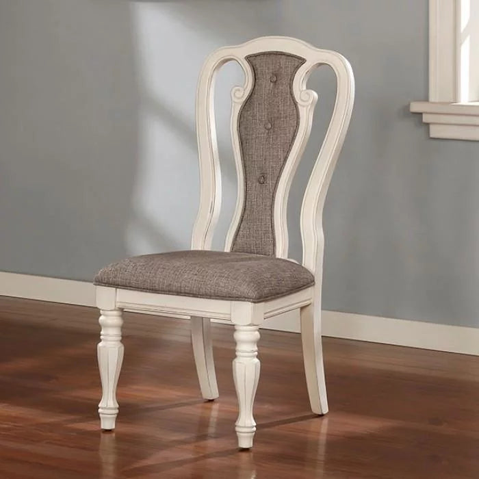 White Wash & Walnut 5pcs Dining Room Set Q83361